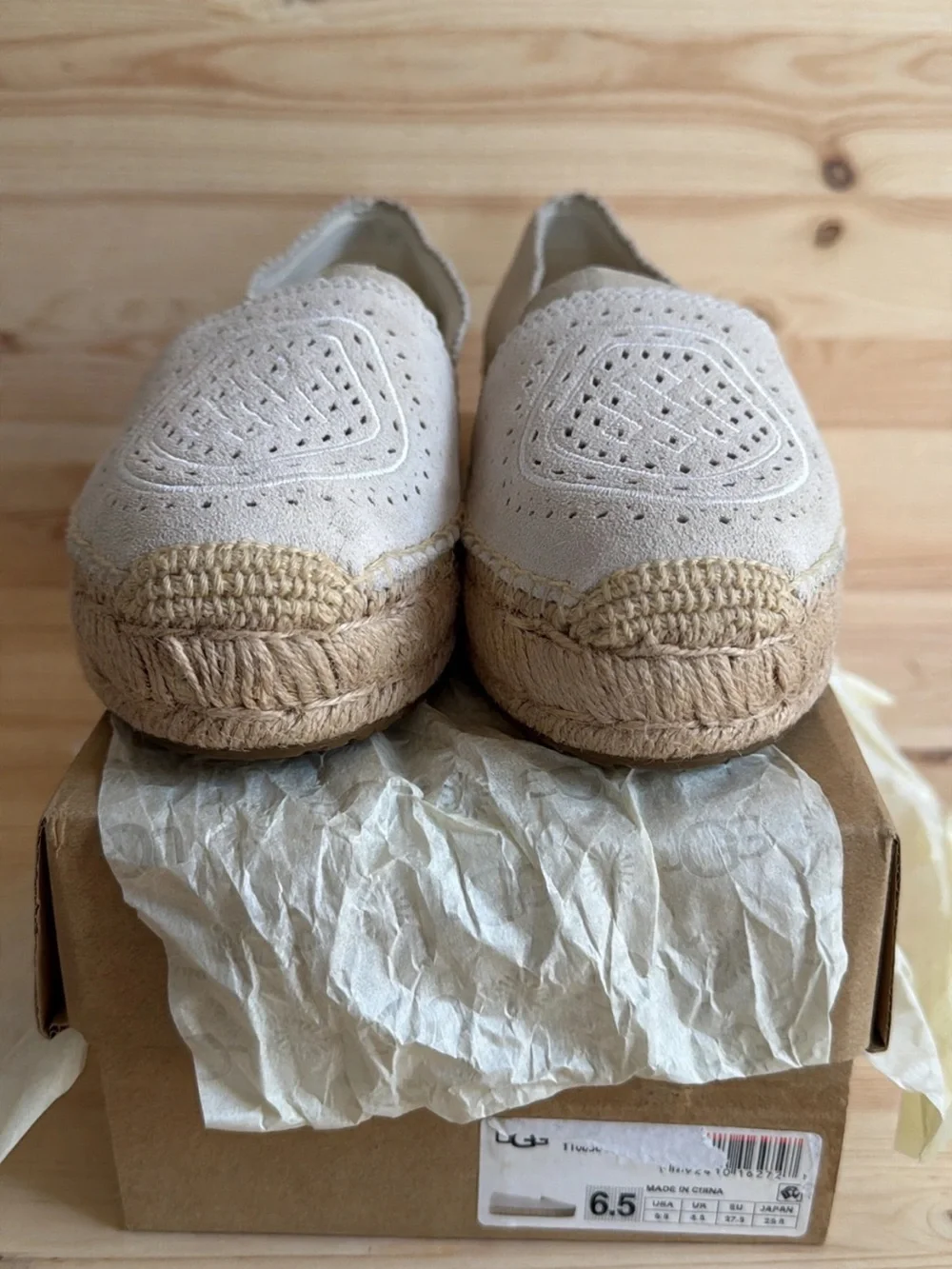 UGG Women’s Slip-On Espadrille in Light Beige 6.5